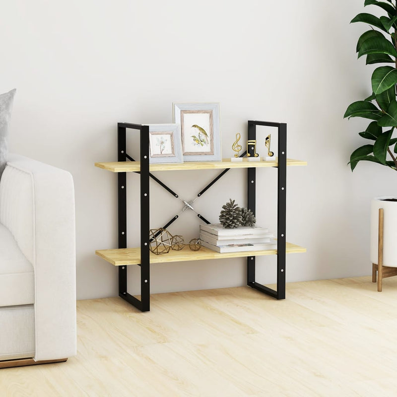 vidaXL kétszintes tömör fenyőfa könyvszekrény 80 x 30 x 70 cm
