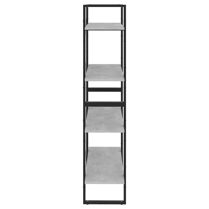 vidaXL négyszintes betonszürke szerelt fa könyvszekrény 80x30x140 cm