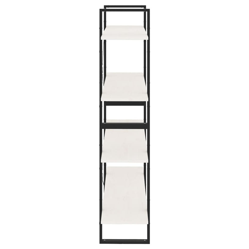 vidaXL négyszintes fehér tömör fenyőfa könyvszekrény 100 x 30 x 140 cm