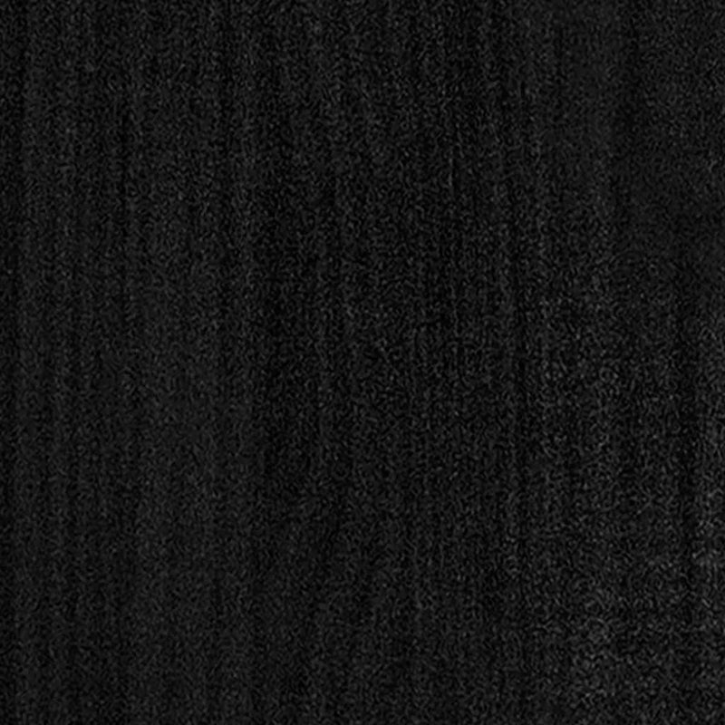 vidaXL négyszintes fekete tömör fenyőfa könyvszekrény 100x30x140 cm