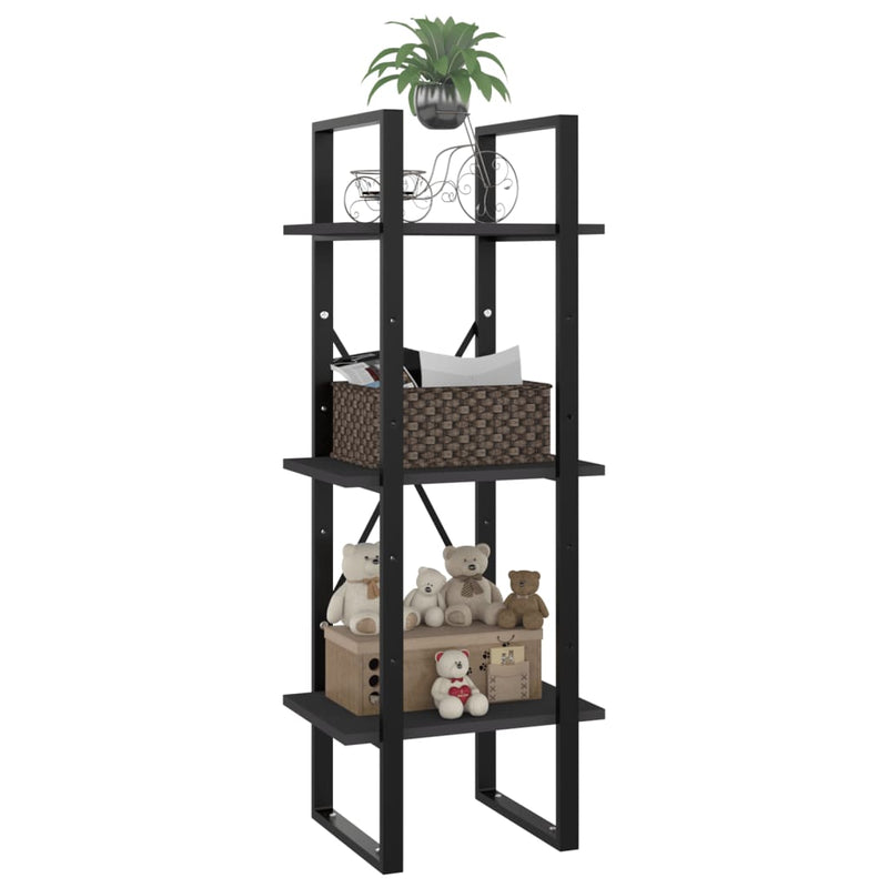 vidaXL 3-szintes szürke szerelt fa könyvszekrény 40 x 30 x 105 cm