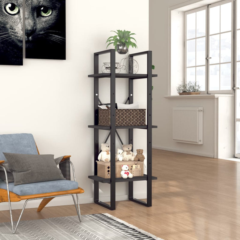vidaXL 3-szintes szürke szerelt fa könyvszekrény 40 x 30 x 105 cm