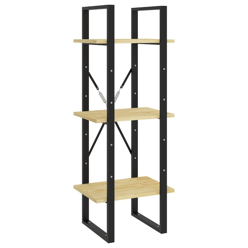 vidaXL háromszintes tömör fenyőfa könyvszekrény 40 x 30 x 105 cm