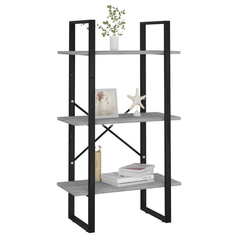 vidaXL szürke forgácslap tárolópolc 60 x 30 x 105 cm