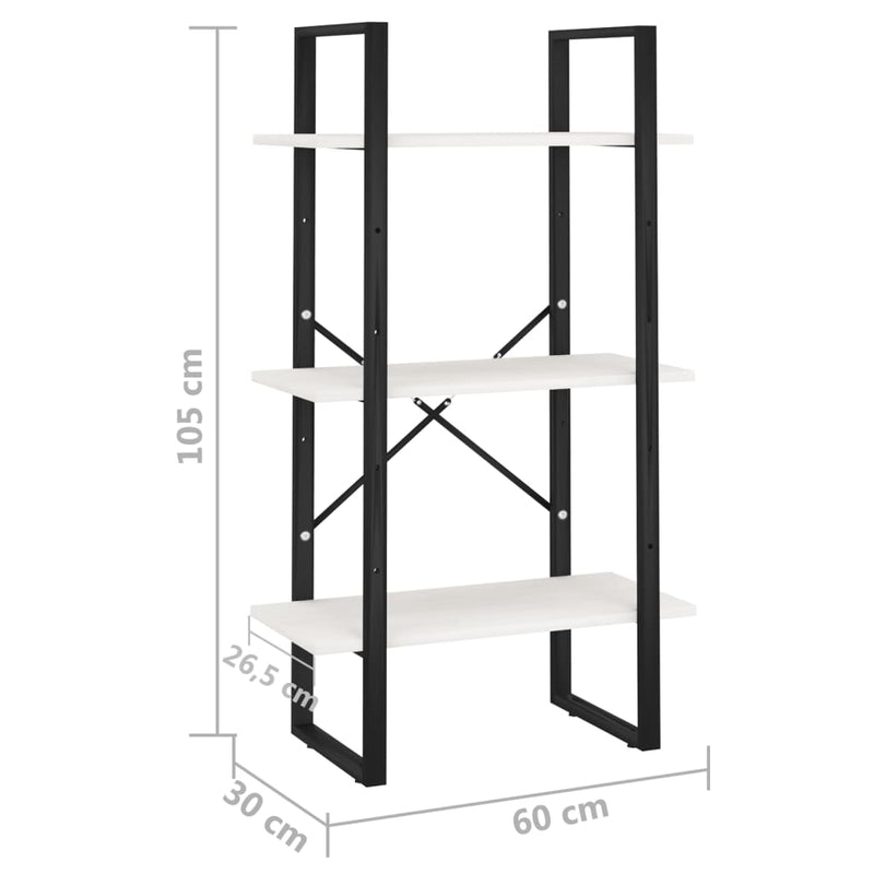 vidaXL fehér tömör fenyőfa tárolópolc 60 x 30 x 105 cm