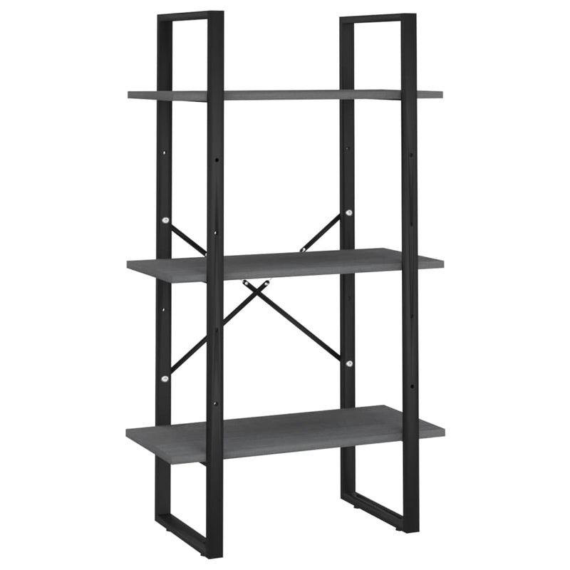 vidaXL szürke tömör fenyőfa tárolópolc 60 x 30 x 105 cm
