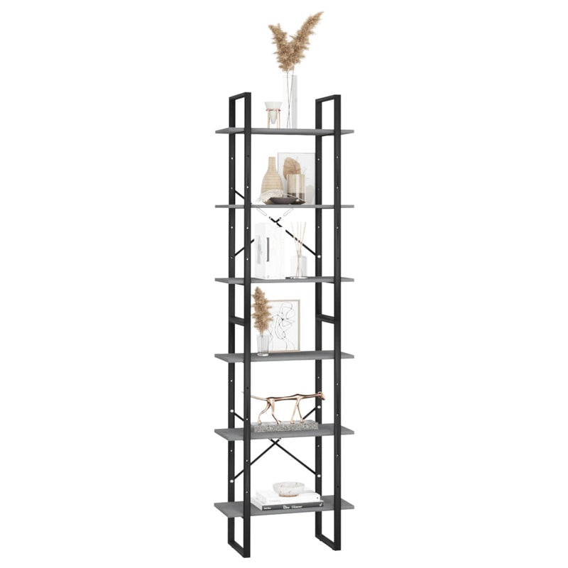 vidaXL szürke tömör fenyőfa tárolópolc 60 x 30 x 210 cm