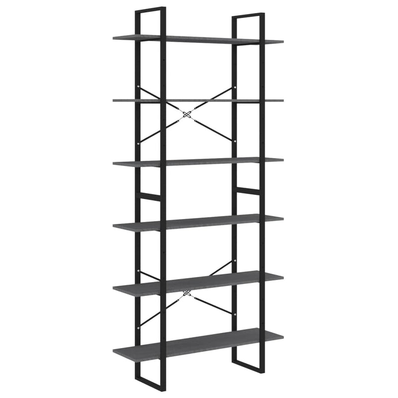vidaXL szürke tömör fenyőfa magasszekrény 100 x 30 x 210 cm