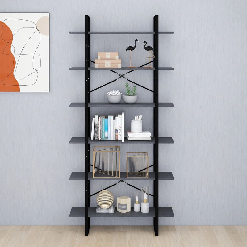 vidaXL szürke tömör fenyőfa magasszekrény 100 x 30 x 210 cm