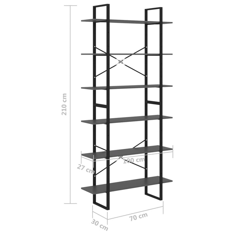 vidaXL szürke tömör fenyőfa magasszekrény 100 x 30 x 210 cm