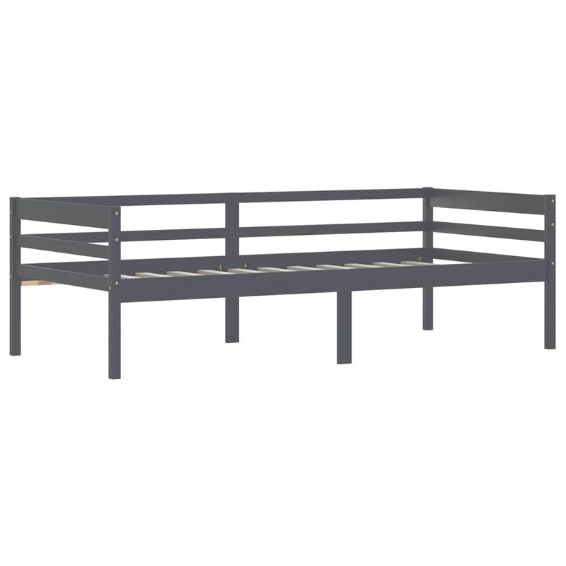 vidaXL sötétszürke tömör fenyőfa ágykeret 90 x 200 cm