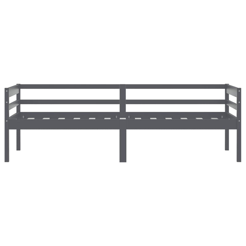 vidaXL sötétszürke tömör fenyőfa ágykeret 90 x 200 cm