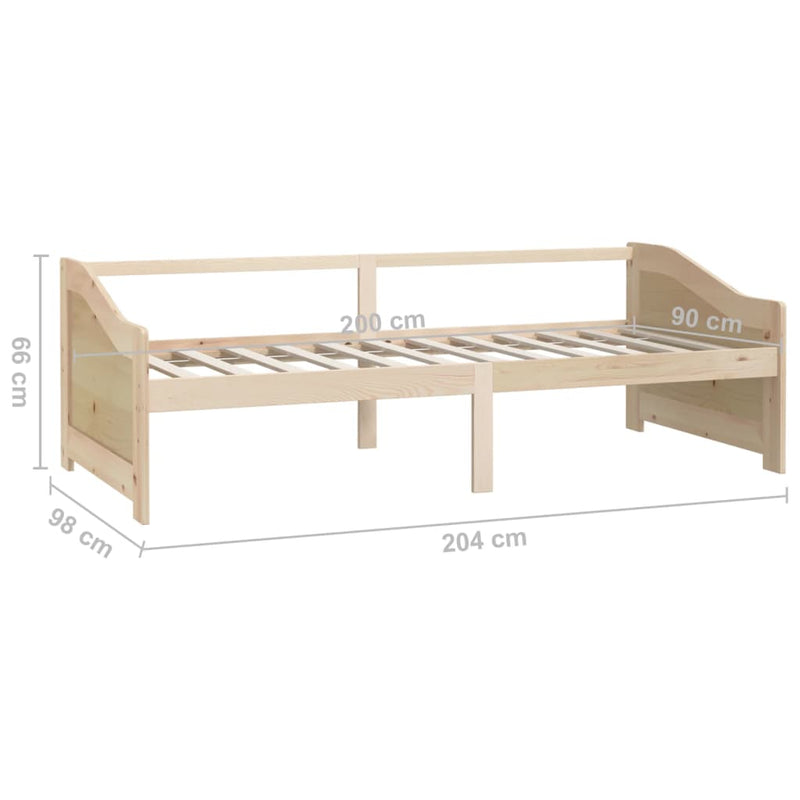 vidaXL 3 személyes tömör fenyőfa kanapéágy 90 x 200 cm