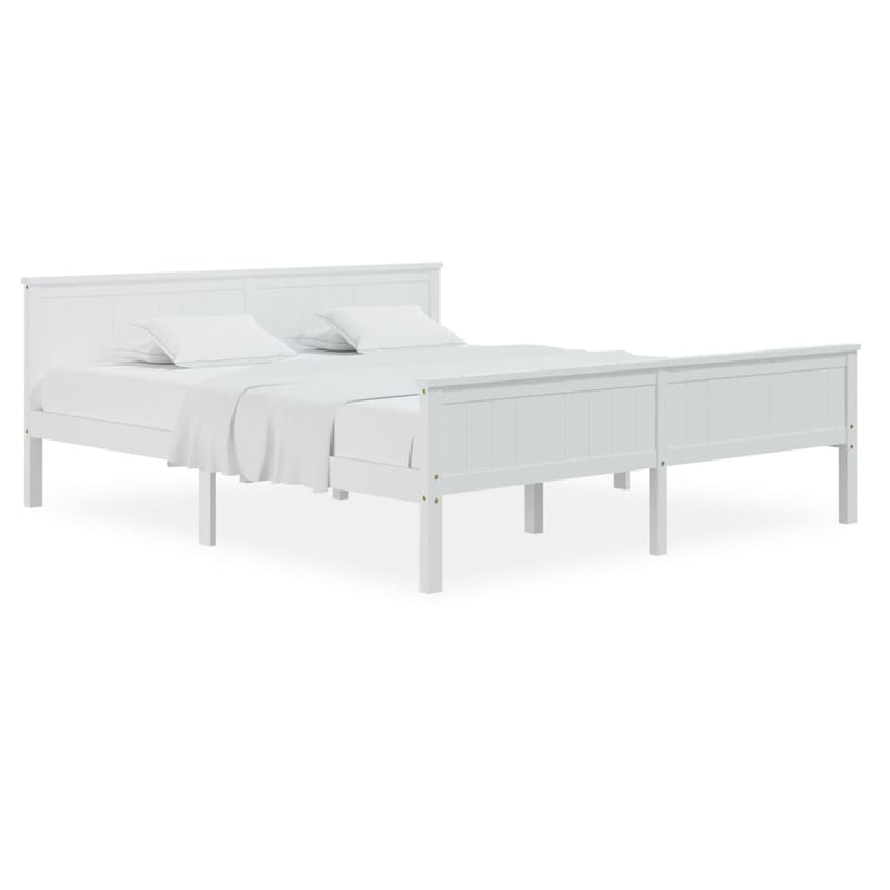 vidaXL fehér tömör fenyőfa ágykeret 200 x 200 cm
