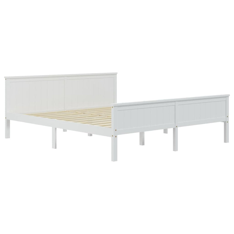 vidaXL fehér tömör fenyőfa ágykeret 200 x 200 cm