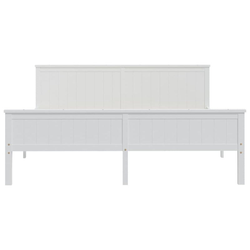 vidaXL fehér tömör fenyőfa ágykeret 200 x 200 cm