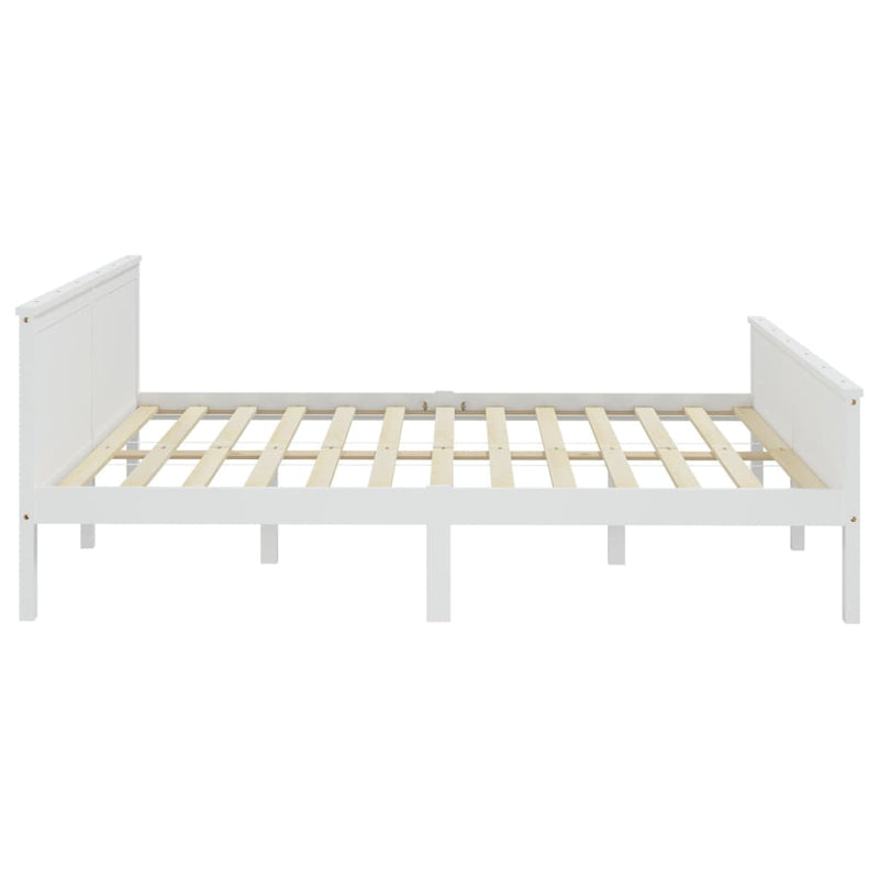 vidaXL fehér tömör fenyőfa ágykeret 200 x 200 cm
