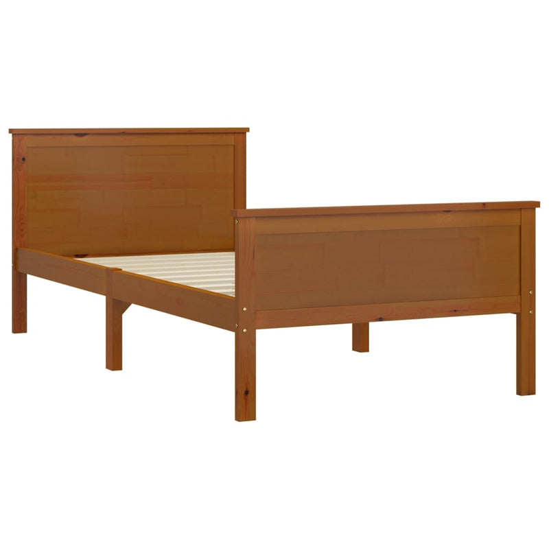 vidaXL mézbarna tömör fenyőfa ágykeret 100 x 200 cm