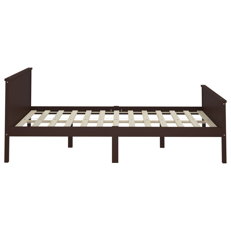vidaXL sötétbarna tömör fenyőfa ágykeret 120 x 200 cm