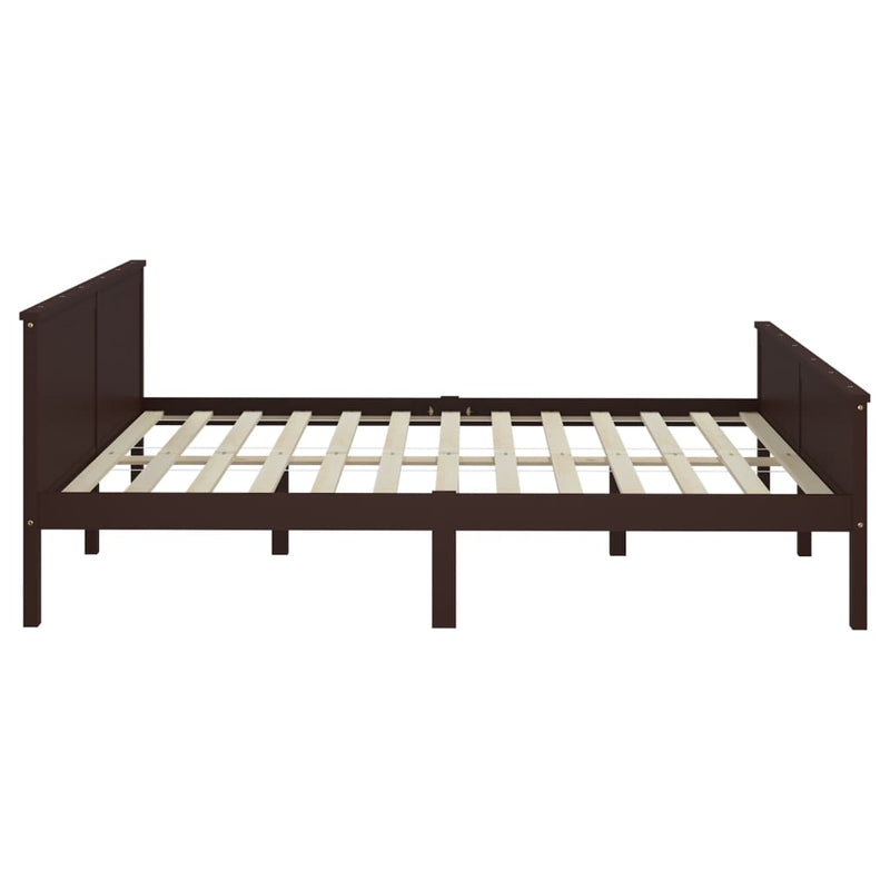 vidaXL sötétbarna tömör fenyőfa ágykeret 200 x 200 cm