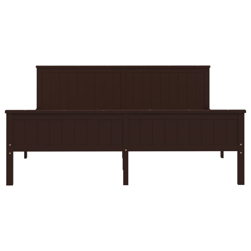 vidaXL sötétbarna tömör fenyőfa ágykeret 200 x 200 cm