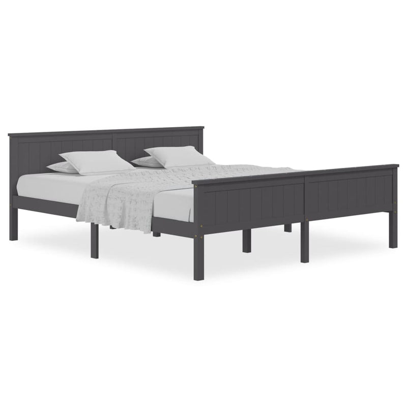 vidaXL szürke tömör fenyőfa ágykeret 200 x 200 cm