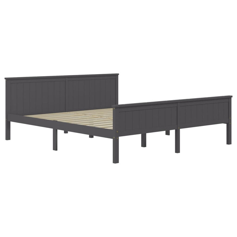 vidaXL szürke tömör fenyőfa ágykeret 200 x 200 cm