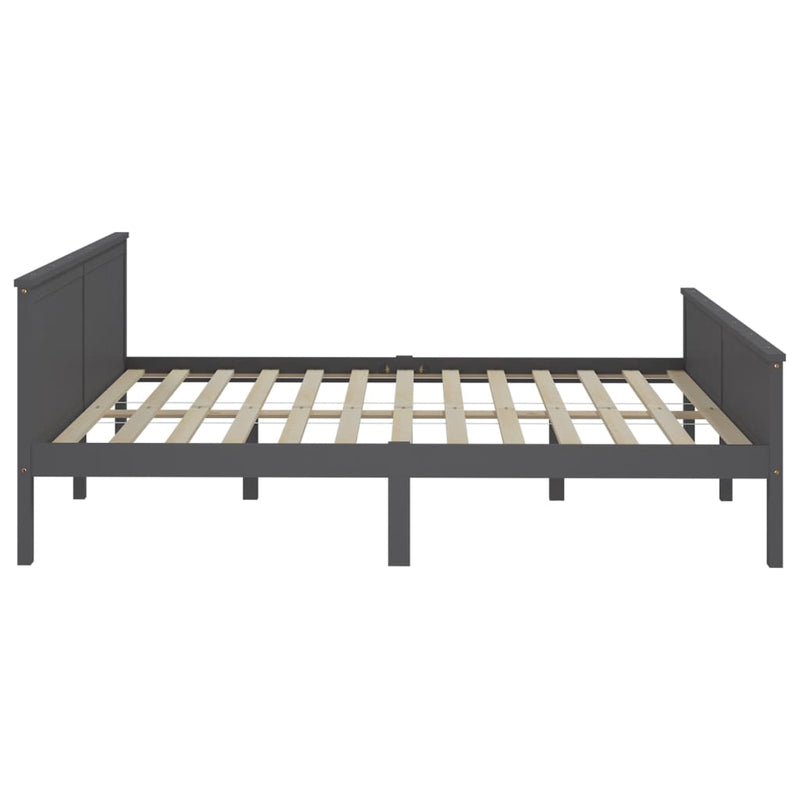 vidaXL szürke tömör fenyőfa ágykeret 200 x 200 cm