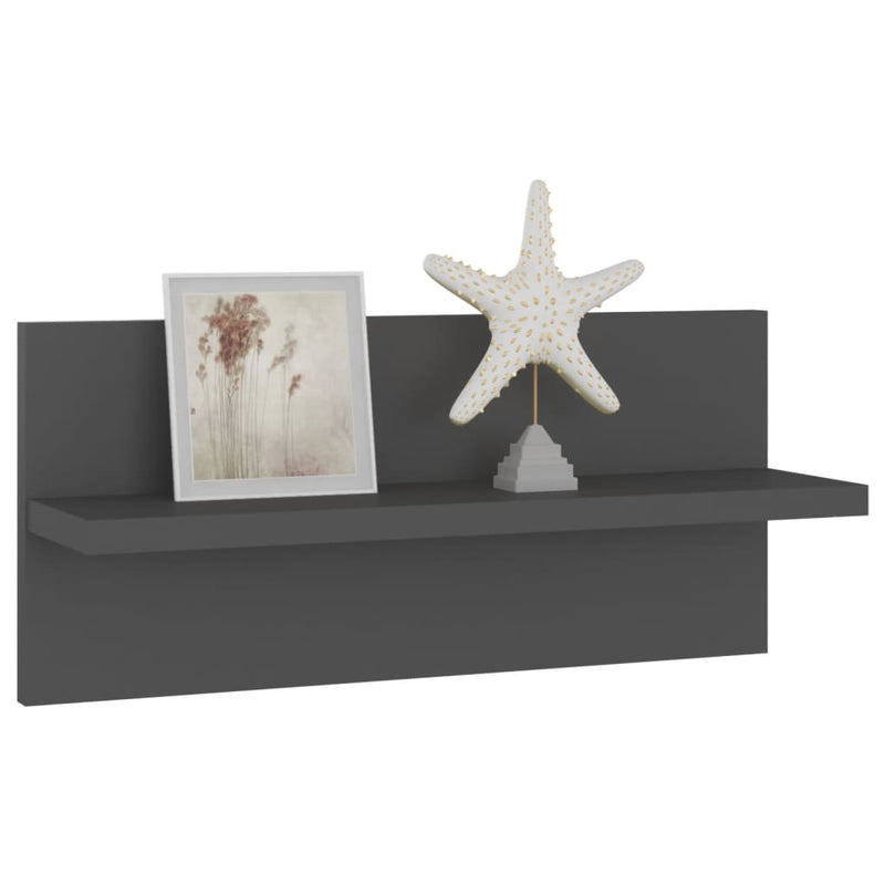 vidaXL 4 db szürke szerelt fa fali polc 40 x 11,5 x 18 cm