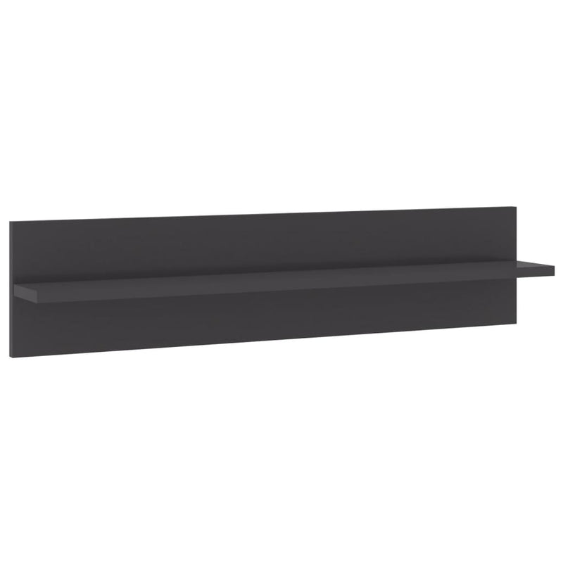vidaXL 2 db magasfényű szürke szerelt fa fali polc 80 x 11,5 x 18 cm