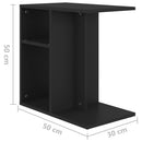 vidaXL fekete szerelt fa kisasztal 50 x 30 x 50 cm