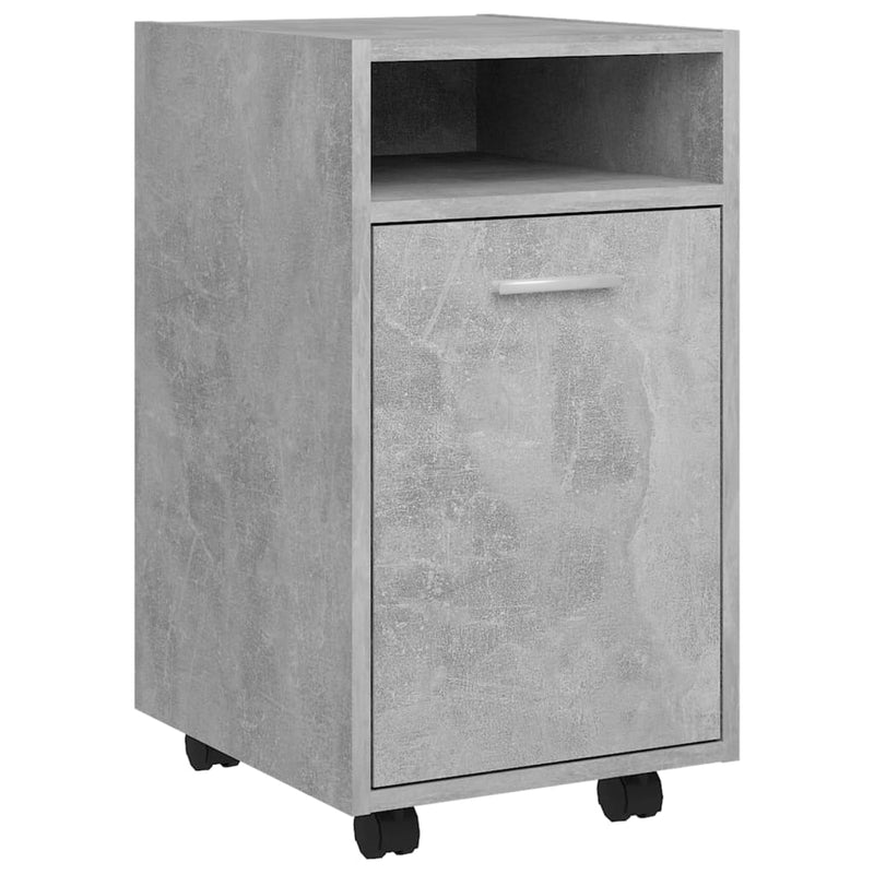 vidaXL betonszürke forgácslap kerekes kisszekrény 33 x 38 x 60 cm