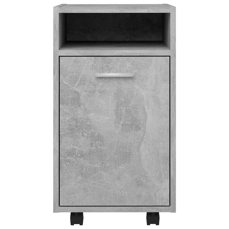 vidaXL betonszürke forgácslap kerekes kisszekrény 33 x 38 x 60 cm