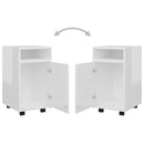 vidaXL magasfényű fehér szerelt fa kerekes kisszekrény 33 x 38 x 60 cm