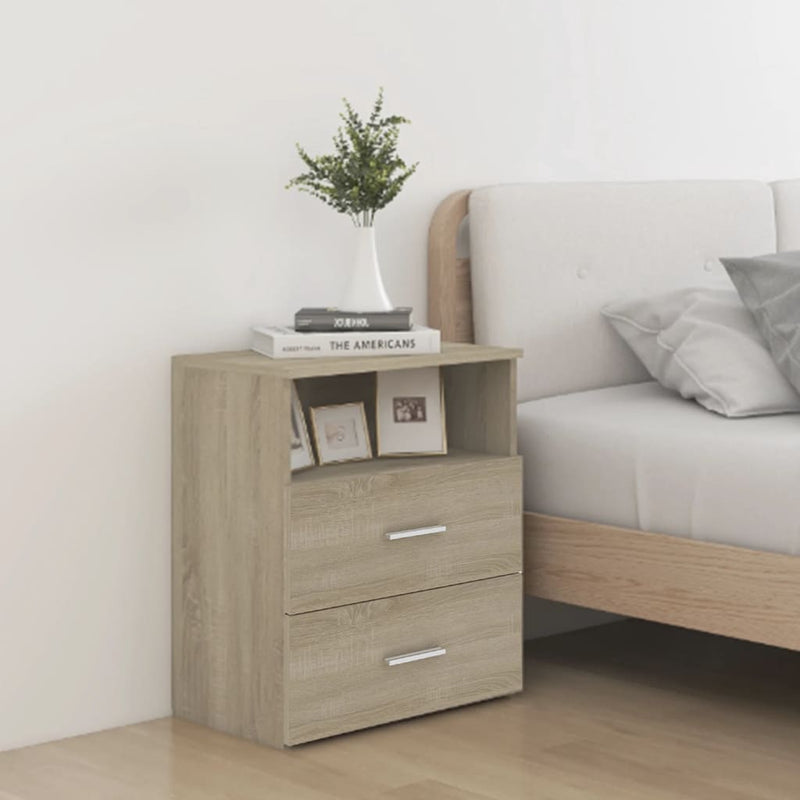 vidaXL 2 db sonoma tölgy színű éjjeliszekrény 50 x 32 x 60 cm
