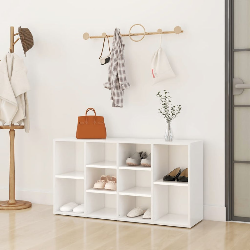 vidaXL fehér szerelt fa cipőtároló pad 103 x 30 x 54,5 cm