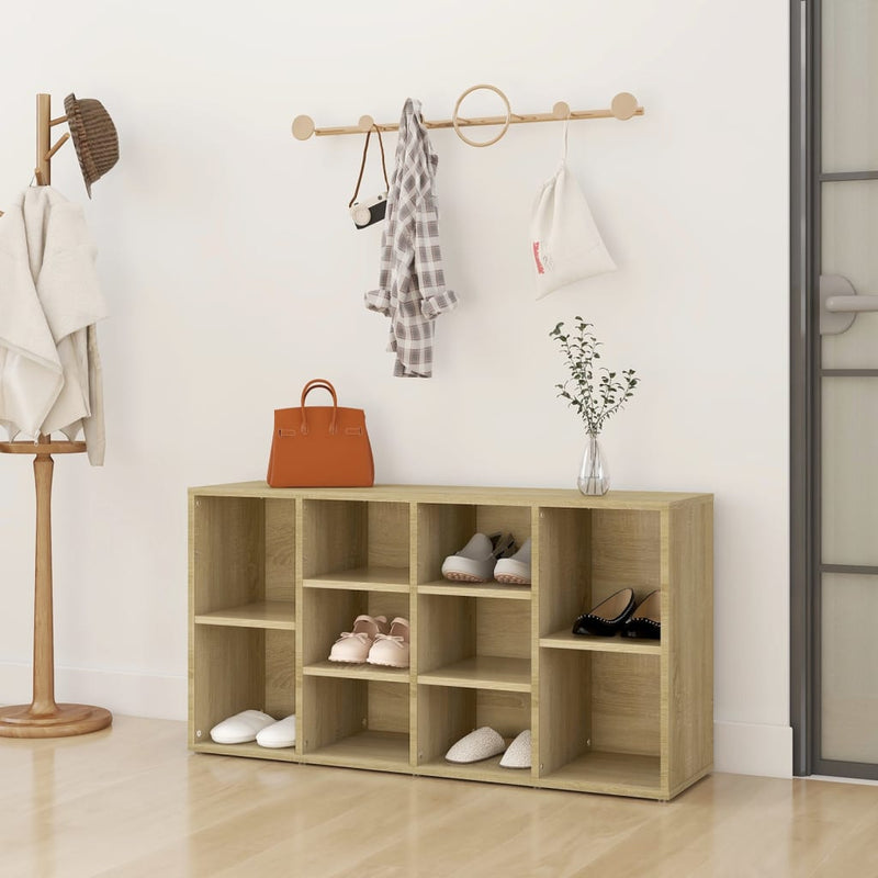 vidaXL sonoma tölgy színű szerelt fa cipőtároló pad 103 x 30 x 54,5 cm