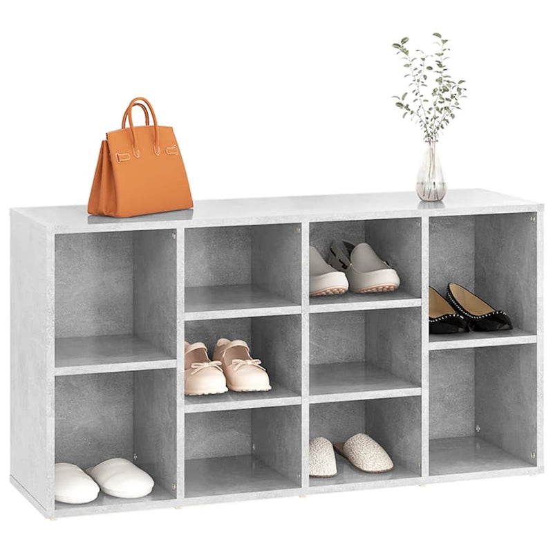 vidaXL betonszürke szerelt fa cipőtároló pad 103 x 30 x 54,5 cm