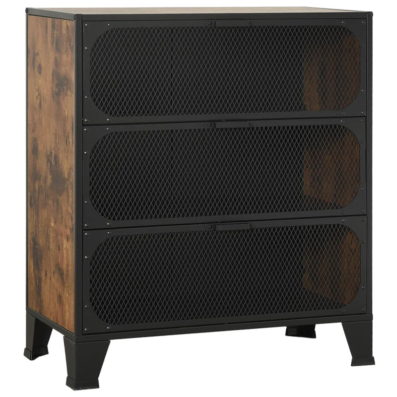 vidaXL rusztikus barna fém és MDF tárolószekrény 72 x 36 x 82 cm