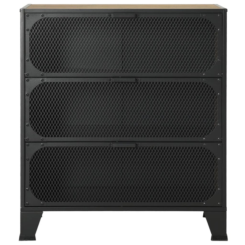 vidaXL rusztikus barna fém és MDF tárolószekrény 72 x 36 x 82 cm