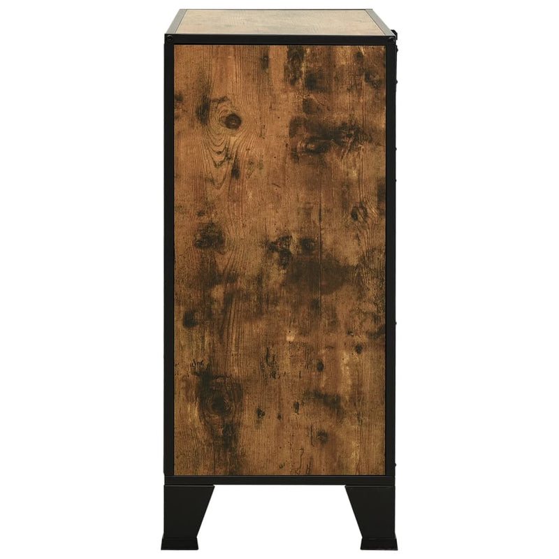 vidaXL rusztikus barna fém és MDF tárolószekrény 72 x 36 x 82 cm