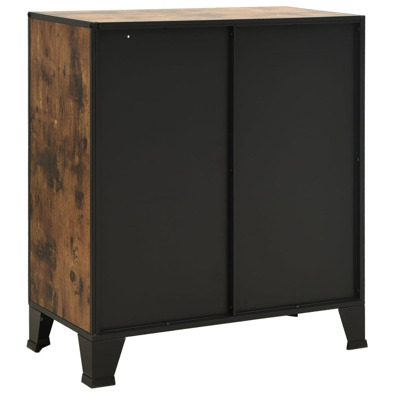 vidaXL rusztikus barna fém és MDF tárolószekrény 72 x 36 x 82 cm
