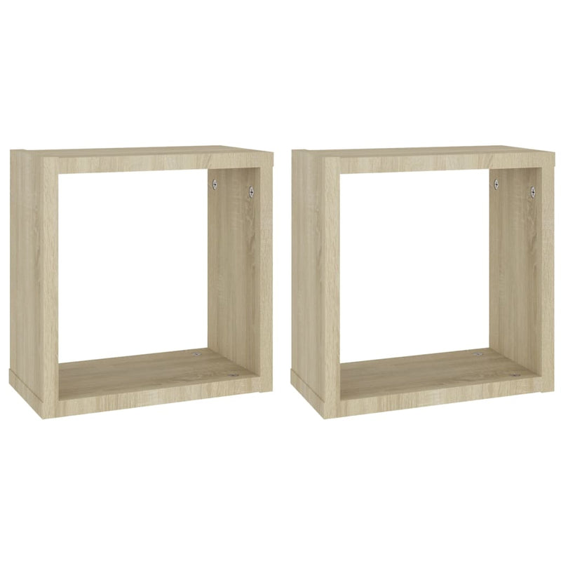 vidaXL 2 db sonoma tölgy színű fali kockapolc 30 x 15 x 30 cm