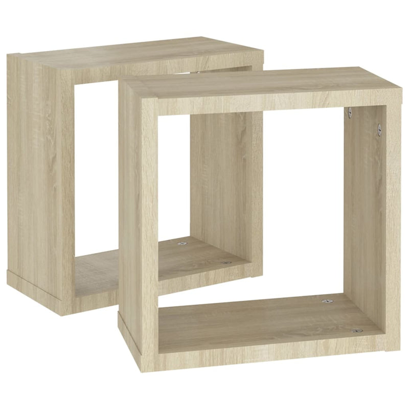 vidaXL 2 db sonoma tölgy színű fali kockapolc 30 x 15 x 30 cm