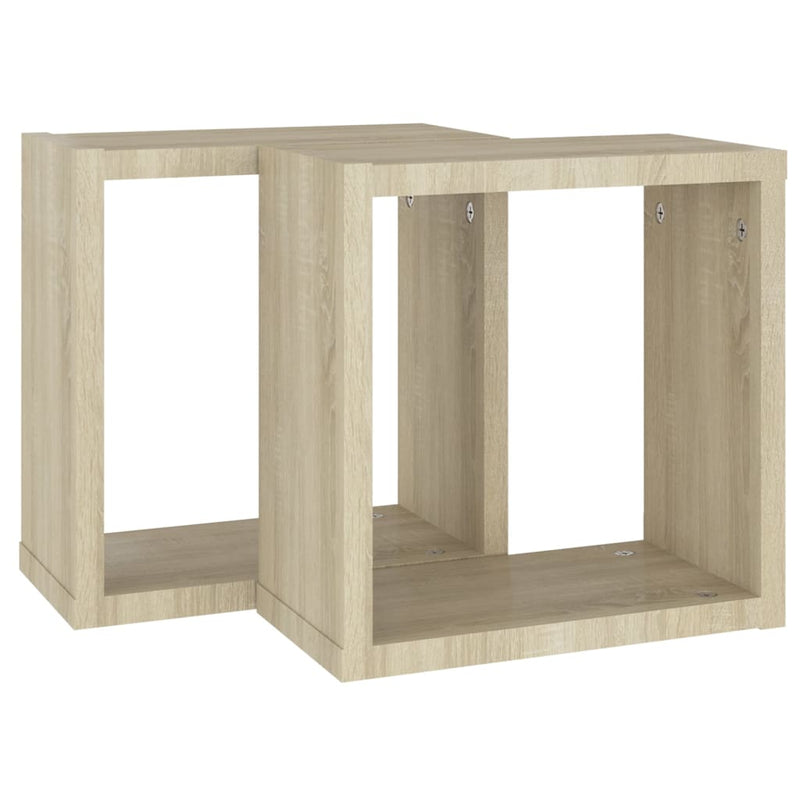 vidaXL 2 db sonoma tölgy színű fali kockapolc 30 x 15 x 30 cm