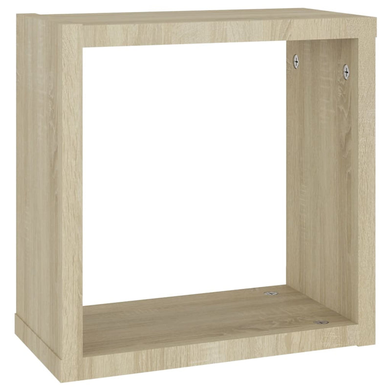 vidaXL 2 db sonoma tölgy színű fali kockapolc 30 x 15 x 30 cm