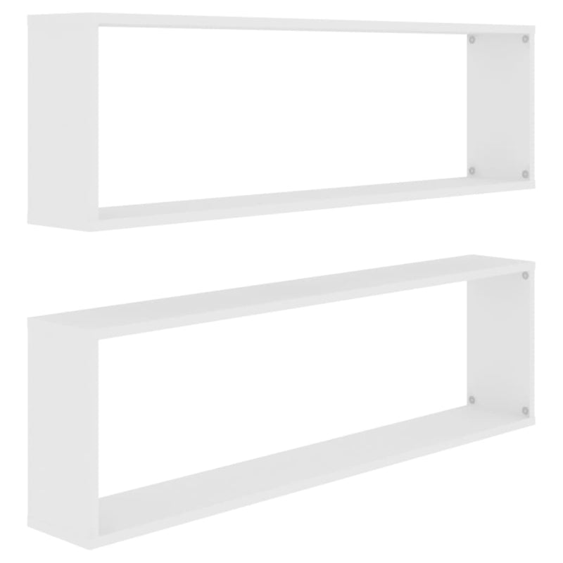 vidaXL 2 db fehér szerelt fa fali polc 100 x 15 x 30 cm