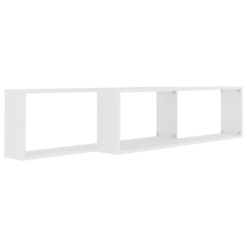 vidaXL 2 db fehér szerelt fa fali polc 100 x 15 x 30 cm
