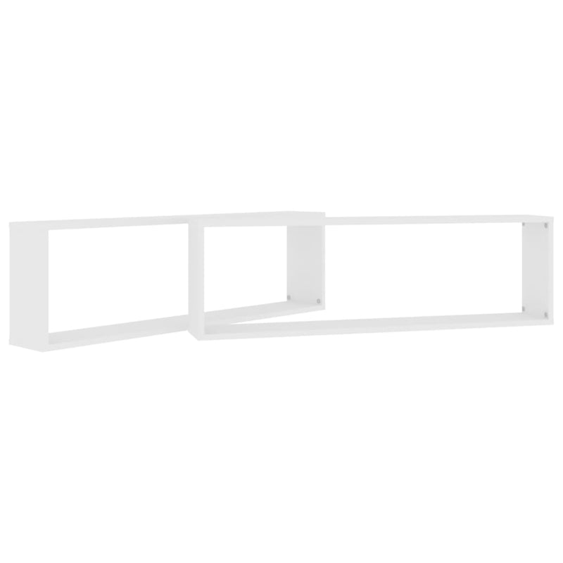 vidaXL 2 db fehér szerelt fa fali polc 100 x 15 x 30 cm