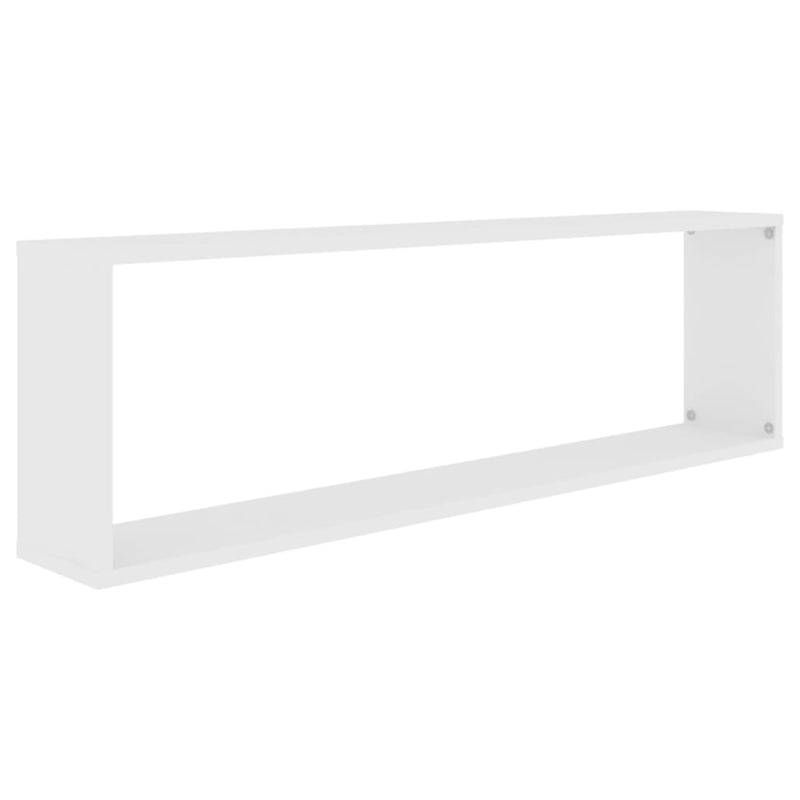 vidaXL 2 db fehér szerelt fa fali polc 100 x 15 x 30 cm